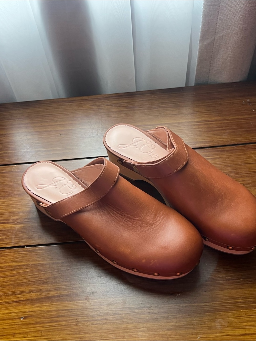 J Crew Women's Rust Leather Clogs